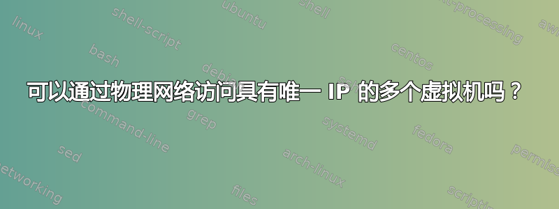 可以通过物理网络访问具有唯一 IP 的多个虚拟机吗？