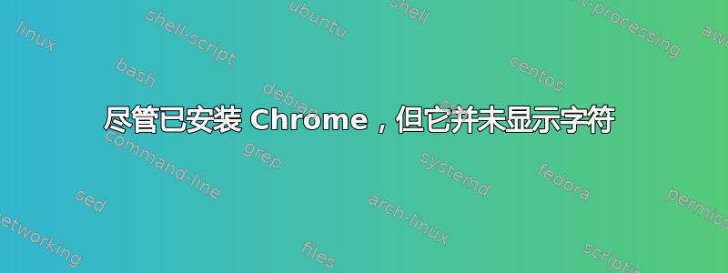 尽管已安装 Chrome，但它并未显示字符