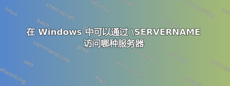 在 Windows 中可以通过 \SERVERNAME 访问哪种服务器