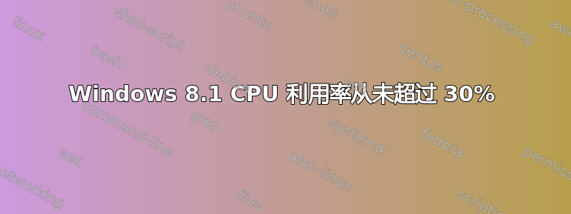 Windows 8.1 CPU 利用率从未超过 30%