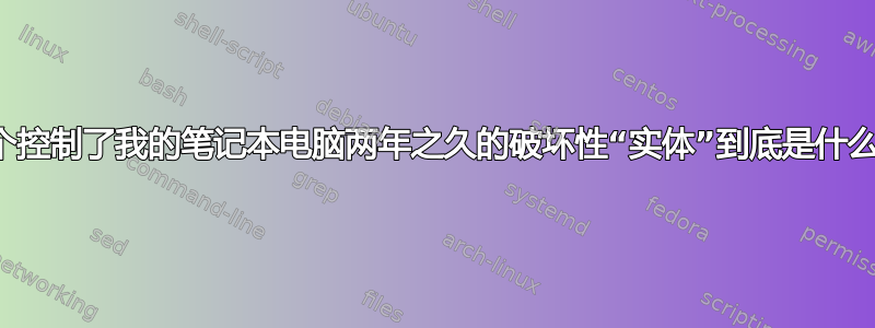 这个控制了我的笔记本电脑两年之久的破坏性“实体”到底是什么？