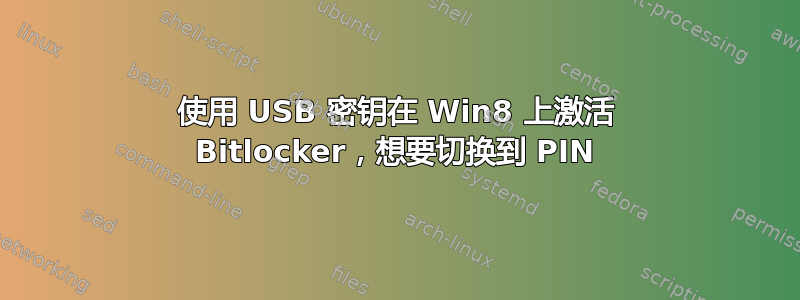 使用 USB 密钥在 Win8 上激活 Bitlocker，想要切换到 PIN