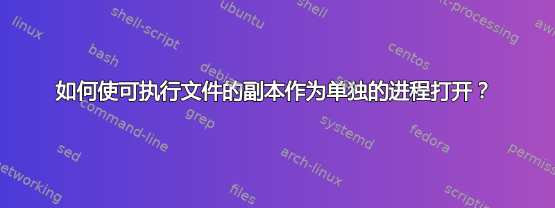 如何使可执行文件的副本作为单独的进程打开？