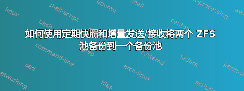 如何使用定期快照和增量发送/接收将两个 ZFS 池备份到一个备份池