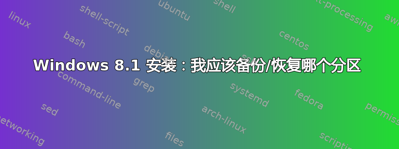 Windows 8.1 安装：我应该备份/恢复哪个分区