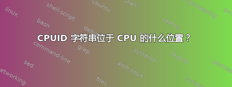 CPUID 字符串位于 CPU 的什么位置？