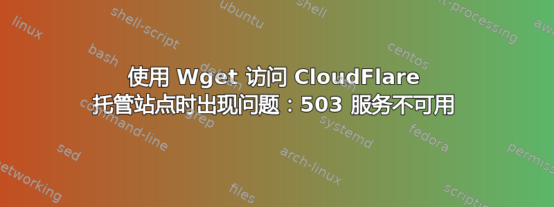 使用 Wget 访问 CloudFlare 托管站点时出现问题：503 服务不可用