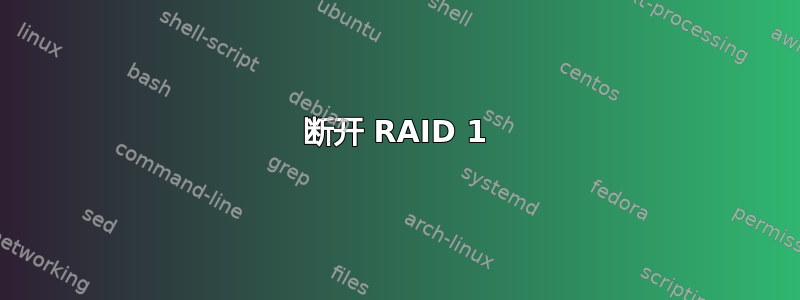 断开 RAID 1