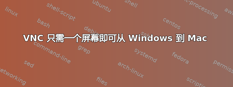 VNC 只需一个屏幕即可从 Windows 到 Mac