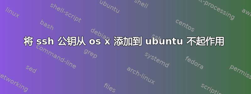 将 ssh 公钥从 os x 添加到 ubuntu 不起作用