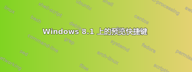 Windows 8.1 上的预览快捷键