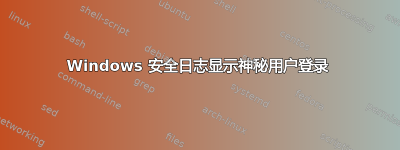 Windows 安全日志显示神秘用户登录