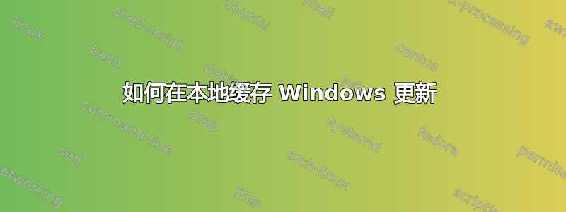 如何在本地缓存 Windows 更新