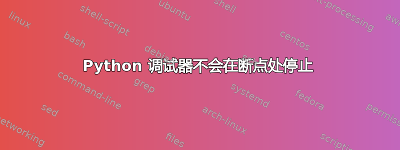 Python 调试器不会在断点处停止