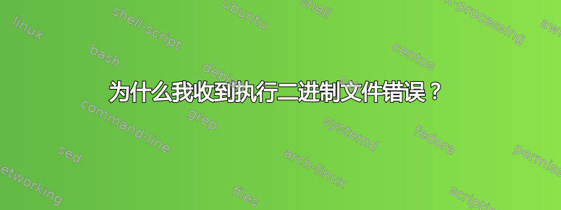 为什么我收到执行二进制文件错误？