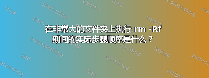 在非常大的文件夹上执行 rm -Rf 期间的实际步骤顺序是什么？