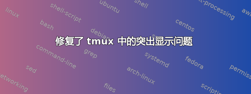 修复了 tmux 中的突出显示问题