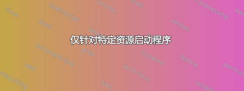 仅针对特定资源启动程序