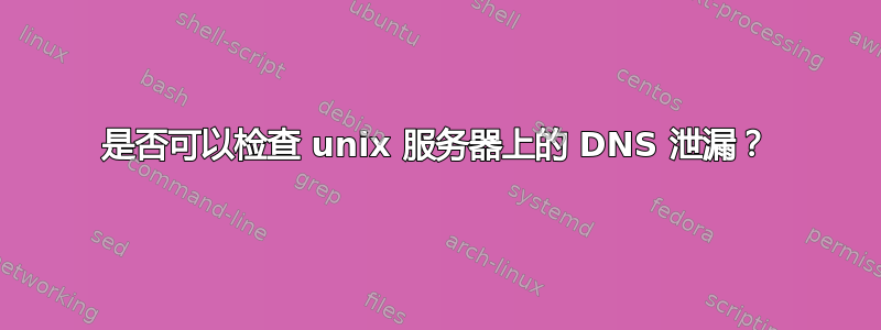 是否可以检查 unix 服务器上的 DNS 泄漏？