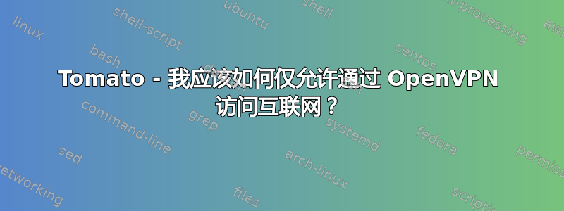 Tomato - 我应该如何仅允许通过 OpenVPN 访问互联网？