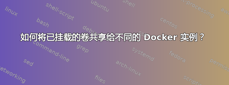 如何将已挂载的卷共享给不同的 Docker 实例？