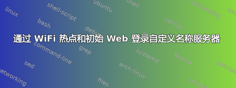 通过 WiFi 热点和初始 Web 登录自定义名称服务器