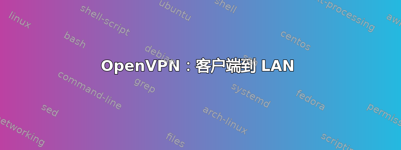 OpenVPN：客户端到 LAN