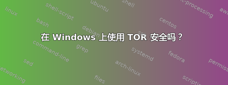 在 Windows 上使用 TOR 安全吗？