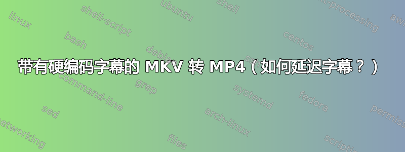 带有硬编码字幕的 MKV 转 MP4（如何延迟字幕？）