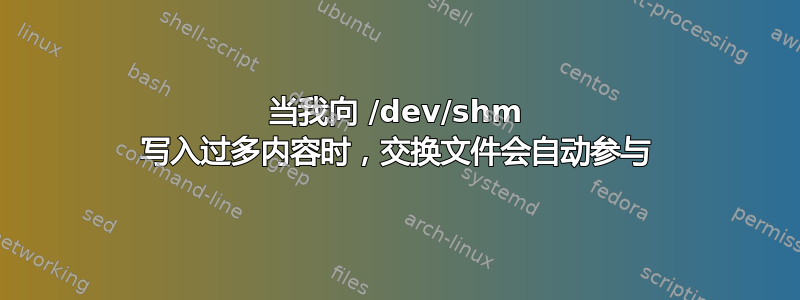 当我向 /dev/shm 写入过多内容时，交换文件会自动参与