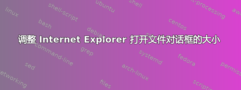 调整 Internet Explorer 打开文件对话框的大小