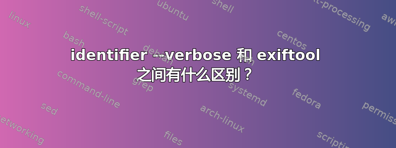 identifier --verbose 和 exiftool 之间有什么区别？