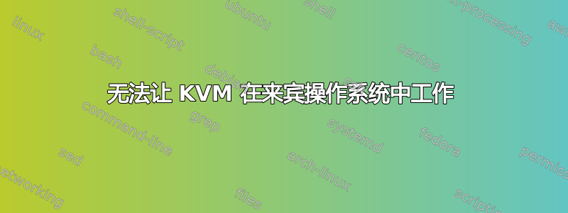 无法让 KVM 在来宾操作系统中工作