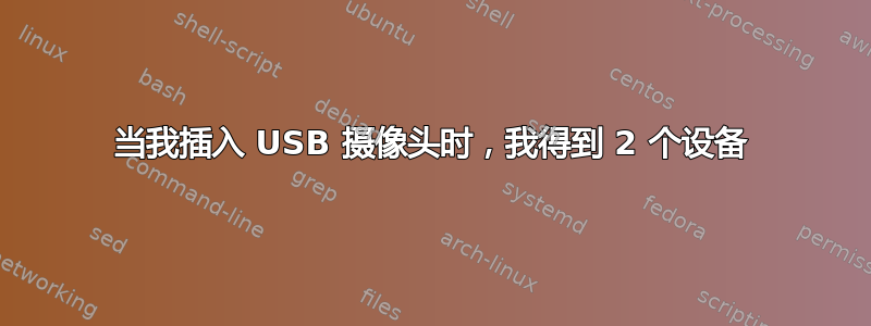 当我插入 USB 摄像头时，我得到 2 个设备