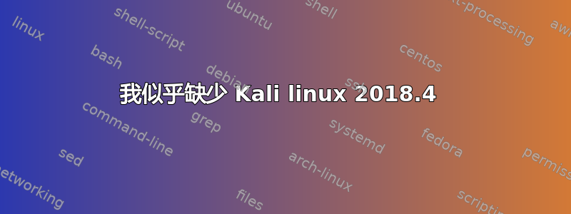 我似乎缺少 Kali linux 2018.4 