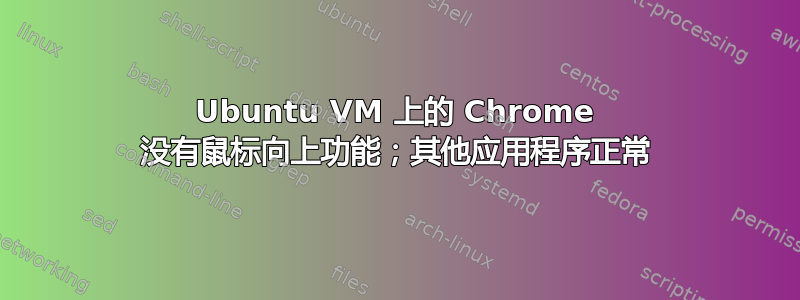 Ubuntu VM 上的 Chrome 没有鼠标向上功能；其他应用程序正常