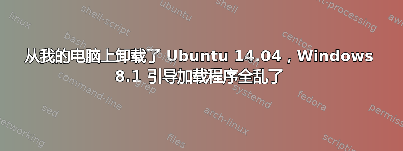 从我的电脑上卸载了 Ubuntu 14.04，Windows 8.1 引导加载程序全乱了