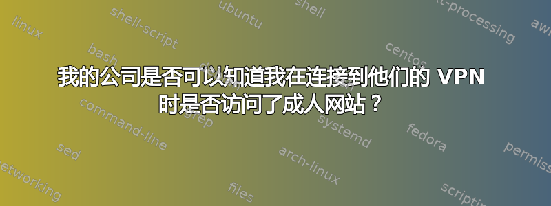 我的公司是否可以知道我在连接到他们的 VPN 时是否访问了成人网站？