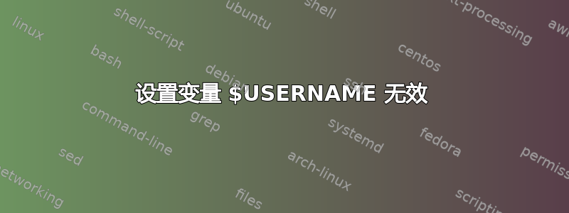 设置变量 $USERNAME 无效