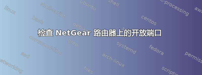 检查 NetGear 路由器上的开放端口