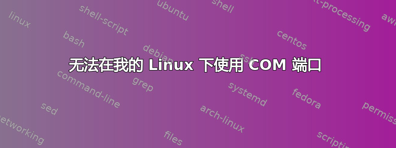 无法在我的 Linux 下使用 COM 端口