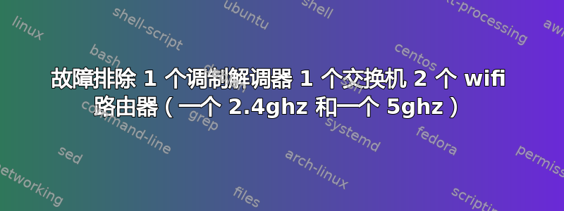 故障排除 1 个调制解调器 1 个交换机 2 个 wifi 路由器（一个 2.4ghz 和一个 5ghz）