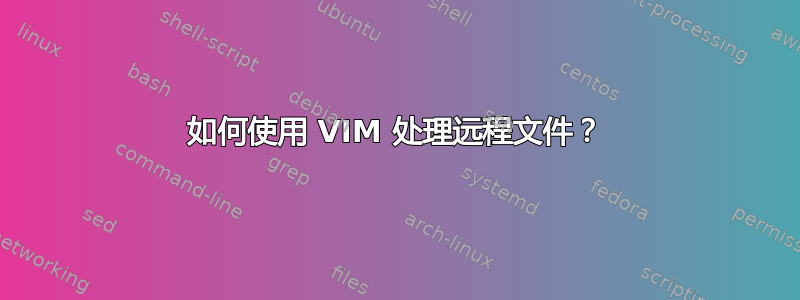 如何使用 VIM 处理远程文件？