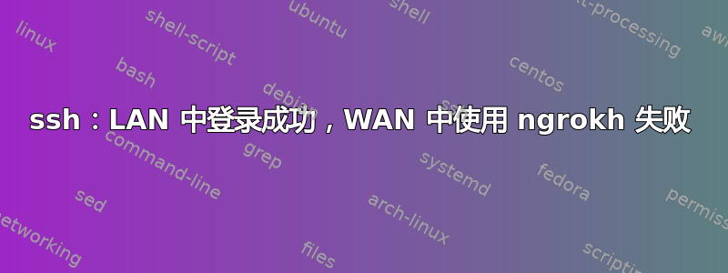 ssh：LAN 中登录成功，WAN 中使用 ngrokh 失败