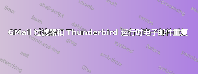 GMail 过滤器和 Thunderbird 运行时电子邮件重复