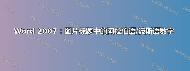 Word 2007：图片标题中的阿拉伯语/波斯语数字