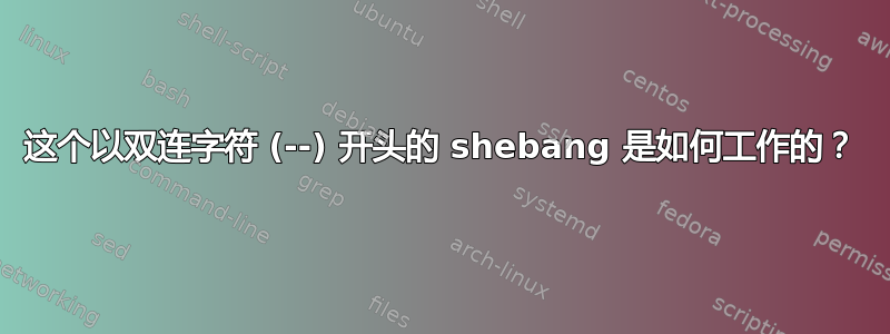 这个以双连字符 (--) 开头的 shebang 是如何工作的？