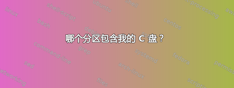 哪个分区包含我的 C 盘？