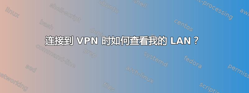 连接到 VPN 时如何查看我的 LAN？