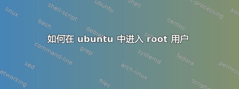 如何在 ubuntu 中进入 root 用户